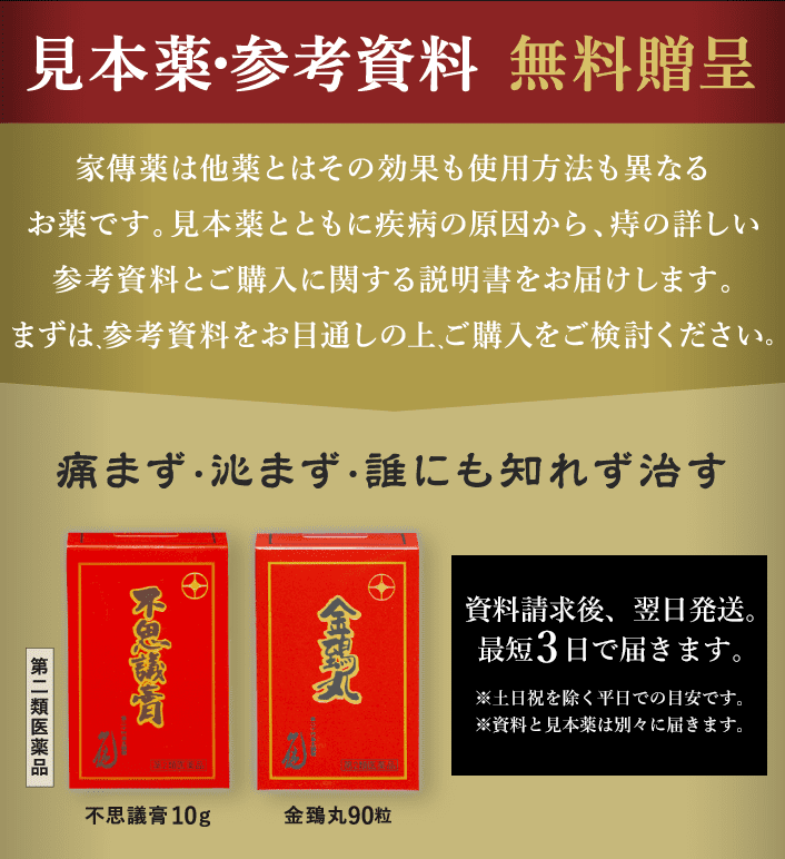 見本薬・参考資料を無料贈呈